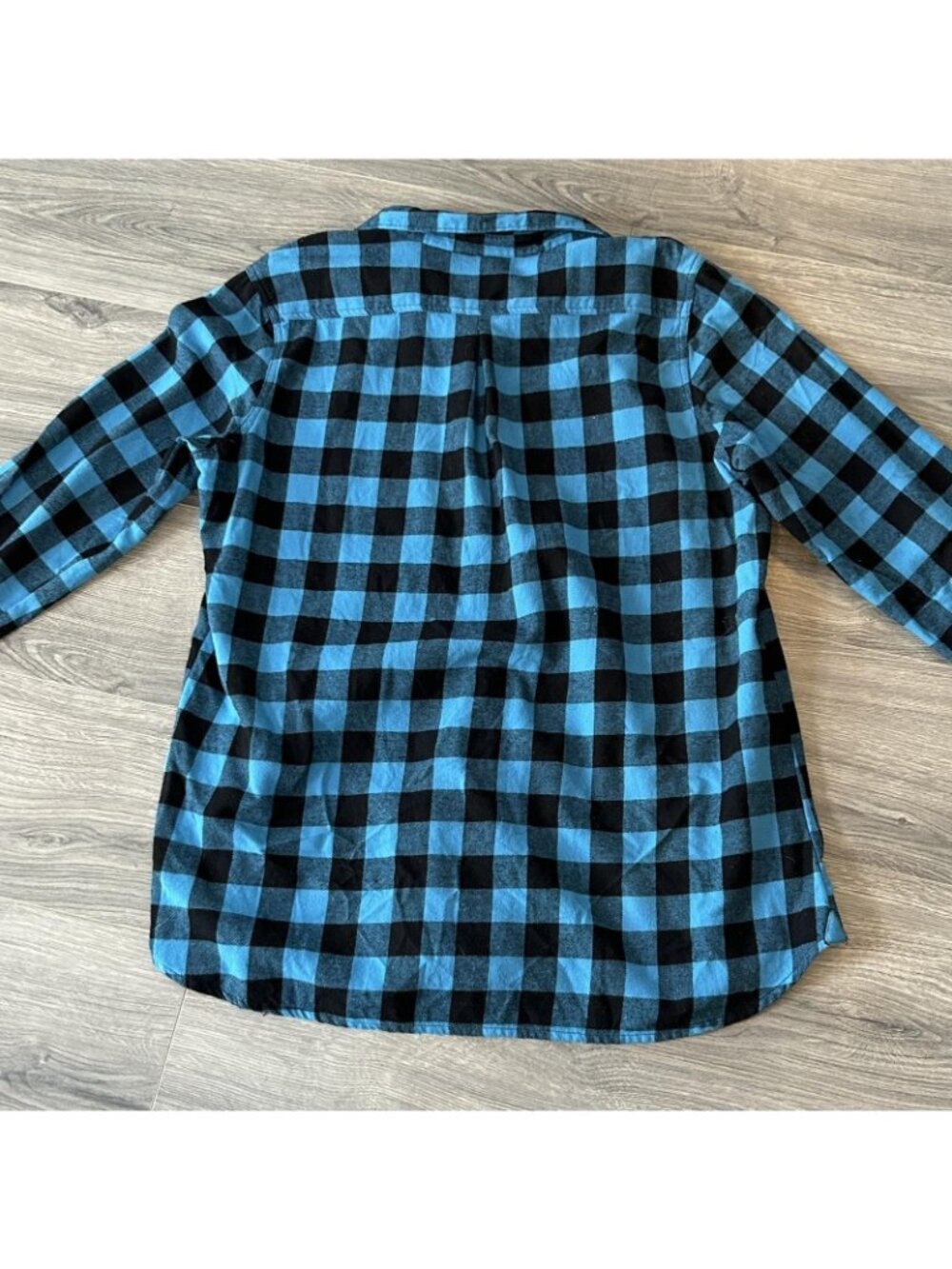 The Vermont Country Store Shirt Womens XL Blue Plaid Flannel Button Up Casual - Picture 2 of 11